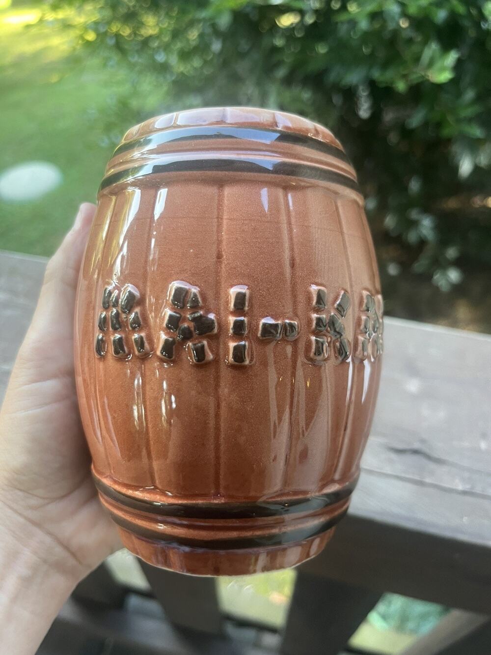 Vintage MAI-KAI Tiki Mug Rum Barrel OMC Japan Original Label Excellent!